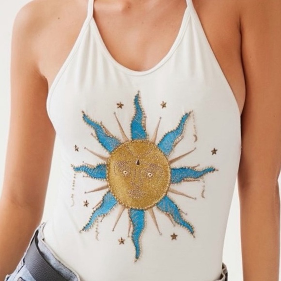 Urban Outfitters Tops - Urban Outfitters Out from Under Beaded Celestial Sun Bodysuit
